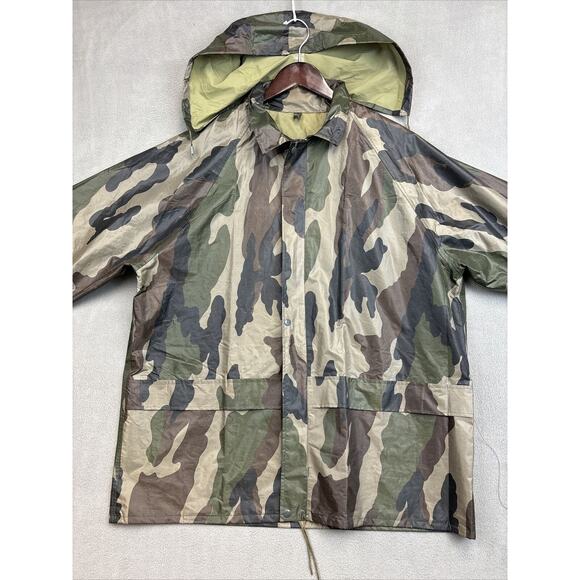 Mil-Tec by Sturm Men's XL Frog Camo Green Rain Hunting Jacket Removable Hood - Picture 2 of 15